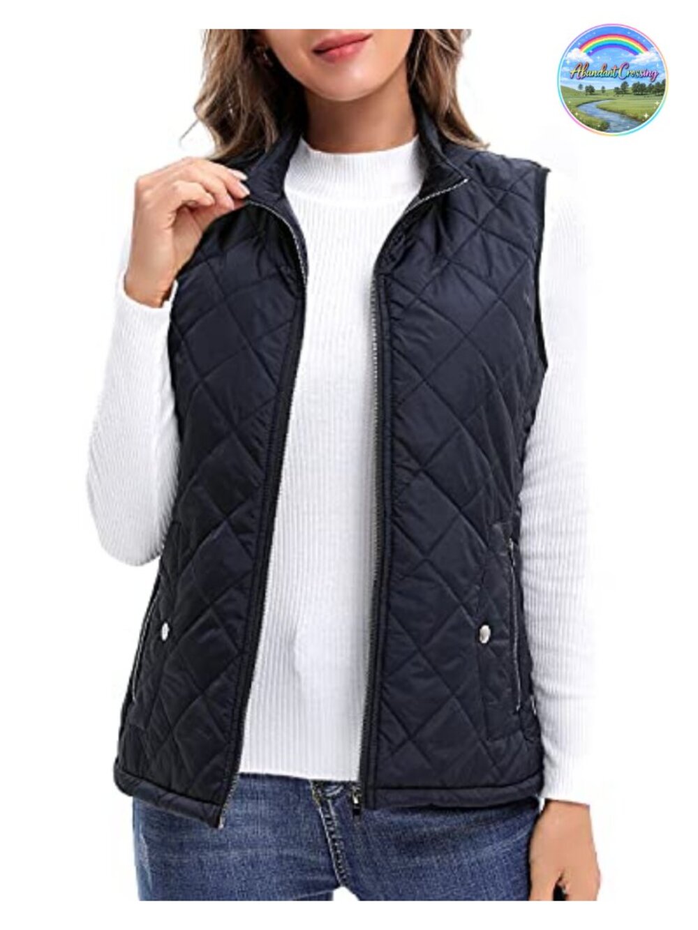 Women's Quilted Sleeveless Zip Vest Lightweight Padded Gilet